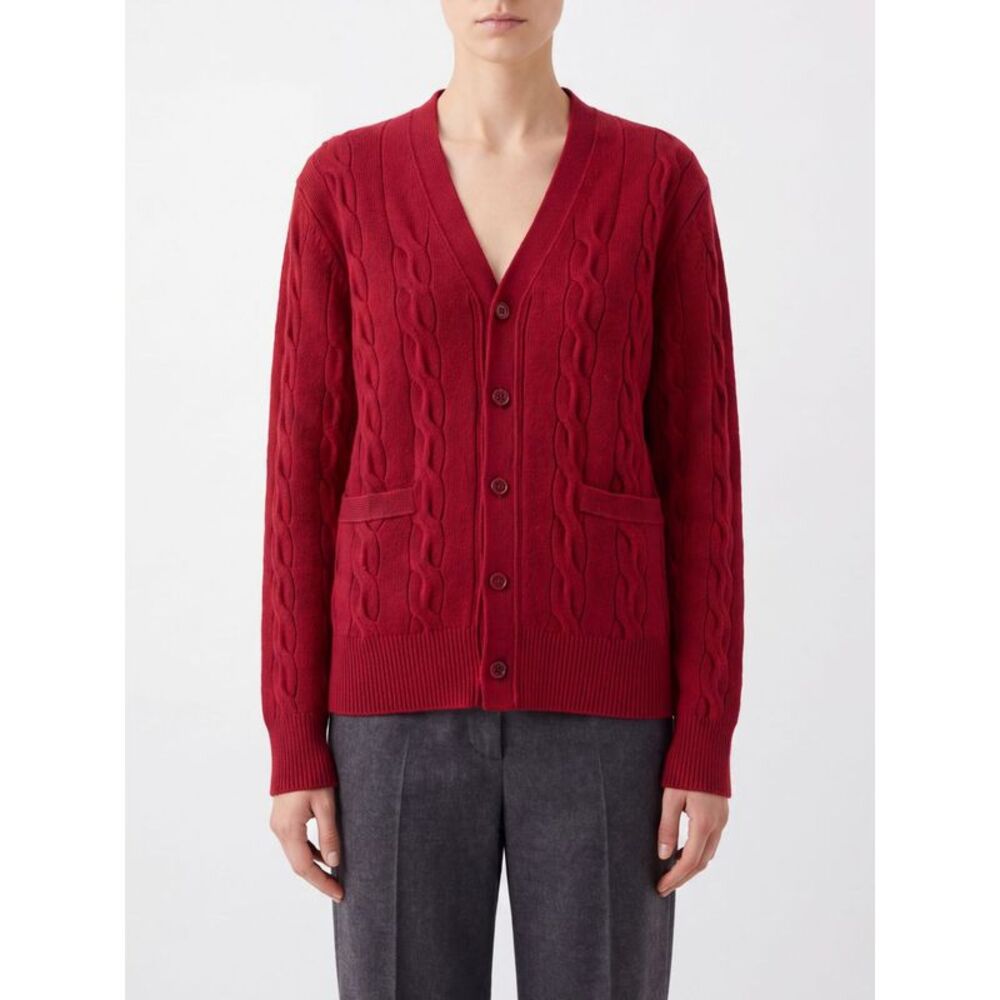 Ami Paris Women Ami Paris V-Neck Merino Wool Cardigan With Patch Pockets
